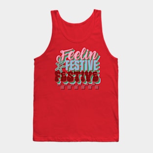 Feelin' Festive Retro Christmas Tank Top